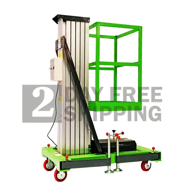 mini platform lifts 5m aluminum hydraulic single mast aerial work lift platform towable manlift for sale