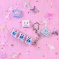 Millan ASMR Fidget Keyboard Switch with Mechanical Click Sound Interactive Light-Up Keycap Plastic Keychain Fidget Keychains