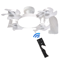 Ventilateur de plafond moderne et créatif à moteur basse consommation 50-60W pour salle de bain, en plastique, avec télécommande, silencieux, éclairage LED, décoration intérieure