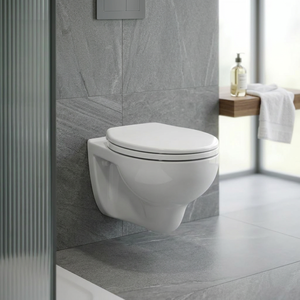 WC suspendu mural en céramique sans bride, à siphon en P, de style européen, pour salle de bain moderne et sanitaires contemporains - Product Image 4