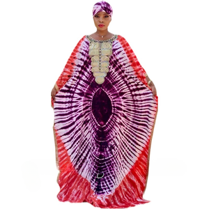 Wholesale Luxury Rayon Prints Abaya Dress African Women Handmade Big <b>Size</b> Breathable Seamless Design Long Robe Hijab Cording - Product Image 1