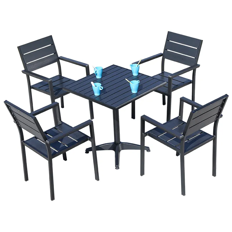 Set di mobili da giardino piccolo tavolo quadrato patio esterno tavolo da pranzo set 4 sedie