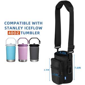 <b>Water</b> <b>Bottle</b> <b>Carrier</b> Bag <b>with</b> Phone Pocket for Stanley IceFlow 40/64oz Tumbler Insulated <b>Water</b> <b>Bottle</b> Holder Pouch <b>with</b> <b>Strap</b> - Product Image 2
