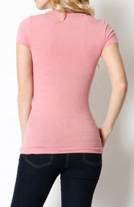 Camisetas de manga corta con cuello en V para mujer, ropa cómoda a medida, precio barato - Product Image 6