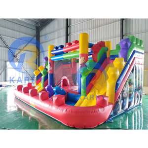 Château gonflable de videur de prix usine avec le château gonflable de videur de double ruelle de toboggan avec le château sautant d'enfants - Product Image 4