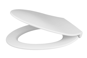 Cubierta de asiento de inodoro alargada <span class=keywords><strong>UF</strong></span> en forma de D estética moderna, accesorio de baño Duroplast de liberación lenta - Product Image 2