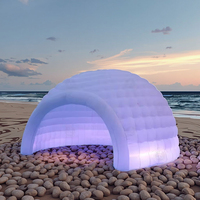 Tente Igloo de haute qualité, tente dôme gonflable, fête disco en plein air, boîte de nuit portable, maison de mariage musicale avec lumière LED