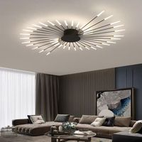 Plafonnier LED PM moderne à design rotatif, effet ciel étoilé, pour salon et chambre, protection oculaire, idéal pour plafonds bas