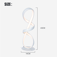 Lampe de table LED spirale moderne 12W à alimentation secteur pour salon, chambre et décoration intérieure