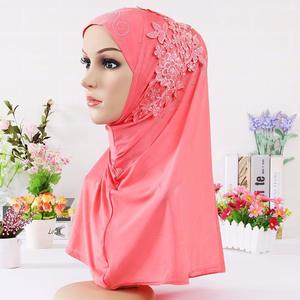 2025 haute qualité respirant Jersey coton Hijab modeste foulard islamique avec motif solide ethnique Bandana pour les femmes musulmanes - Product Image 1