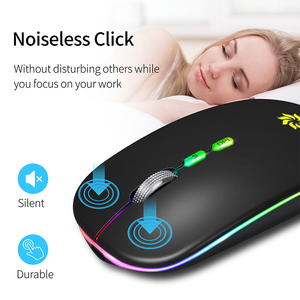 Buy-ratón óptico ultrafino de 2,4G para ordenador, <span class=keywords><strong>Mouse</strong></span> inalámbrico recargable RGB ajustable de 1600 DPI para juegos - Product Image 2