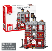 Blocs de construction modernes de caserne de pompiers XMORK, jouet éducatif en plastique ABS, ensemble de jeu de pompier pour enfants