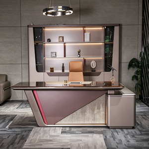 Ensemble de bureau et chaise de direction Tech Boss haut de gamme, moderne et classique, en MDF modulaire, avec base en acier, adapté pour la maison/le bureau/l'apartment - Product Image 4
