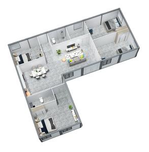 Casa portátil desmontable de 4 dormitorios, contenedor plano prefabricado, a bajo precio - Product Image 1