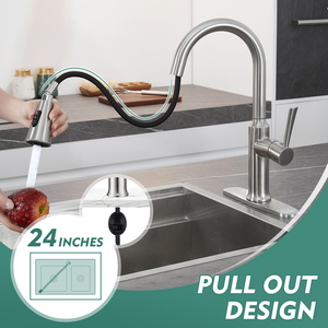 Luxury Single Handle 304 SS Pull Down <b>Deck</b>-Mounted Kitchen Faucet For Kitchen Sink - Product Image 5