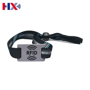 13,56 MHz RFID Passives Polyester gewebe Gewebtes Rfid-Armband QR-Code NFC-Armband für Marathon-Events