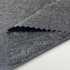 Sunplustex brushed plain10s yarn dyed viscose/polyester spandex gray fabric for pants suit coat dress uniform