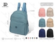 Zaino da donna in tela lavata, media capacità, chiusura con cerniera, stile casual, per tutte le stagioni, tracolla, colore unico - Product Image 1