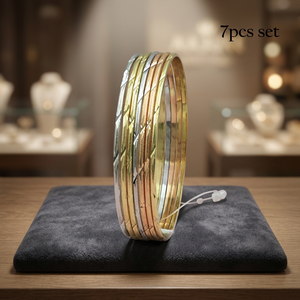Pulseras de Oro de 3 Tonos al por Mayor, Pulseras de Latón Multicolor, Pulseras de Moda, Juego de Pulseras Tricolor, Juego de Pulseras Multicolor - Product Image 4