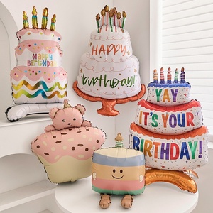 Decoración de Globos 3D de Dibujos Animados para <span class=keywords><strong>Pastel</strong></span> de <span class=keywords><strong>Cumpleaños</strong></span>, para Niños y Niñas, Accesorios para <span class=keywords><strong>Fotos</strong></span> y Arreglos - Product Image 4