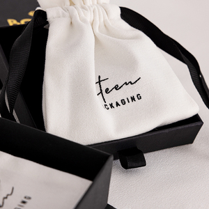 Bolsa de Regalo de Joyería de Lona de Algodón Natural con Cordón, Forma Redonda, Impresión de Logotipo Personalizado, Alta Calidad, Tamaño Personalizado - Product Image 4