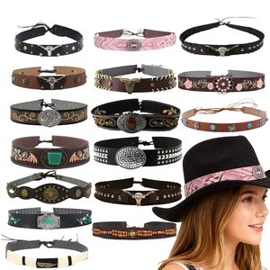 RW <b>Western</b> Fedora Panama Straw <b>Hat</b> Belts PU Cowgirl Hatbands Cowboy <b>Hat</b> Bands Braided Unisex - Product Image 1