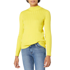 100% orientada a la exportación de moda Casual de manga larga con cuello redondo o cuello en V de nailon Casual Anti-Shrink Knitted suéteres de mujer de BD - Product Image 1