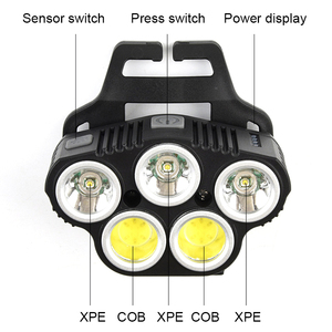 Công suất cao Trọng lượng nhẹ USB sạc LED đầu ánh sáng không thấm nước mini cảm biến <span class=keywords><strong>Mac</strong></span> đầu đèn cho săn bắn pin Lithium ion - Product Image 3