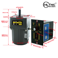 Moteur à induction monophasé à vitesse variable 40W 110V/220V/380V avec réducteur et contrôleur pour machines de conditionnement et de transport