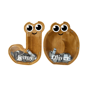 กล่องเก็บเงินรูปตัวอักษรกระปุกออมสินไม้สำหรับเด็ก - Product Image 3