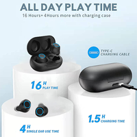 Auriculares inalámbricos T100 Smart Touch BT5.0, cascos intrauditivos estéreo de baja latencia para videojuegos