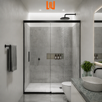Design minimaliste Portes coulissantes en verre étanche Enceinte Salle de bain Porte de douche coulissante en verre