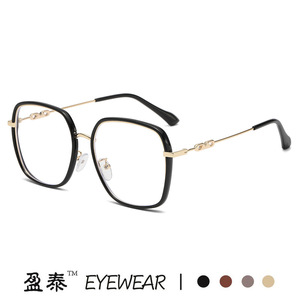 กรอบแว่นตาทรงสี่เหลี่ยมแบบเต็มกรอบ วัสดุ TR โลหะ เลนส์ PC ป้องกันแสงสีฟ้า เลนส์ใส Unisex รุ่น 22034 - Product Image 5