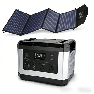Station d'alimentation portable 1000W à batterie lithium-ion avec panneau solaire, lampe torche et port RV <span class=keywords><strong>pour</strong></span> le <span class=keywords><strong>camping</strong></span> en extérieur - Product Image 4