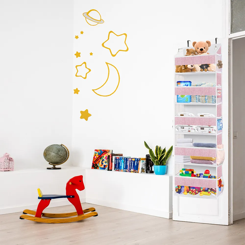 Kinderkamer Kast Over Deur Organizer Baby Opbergplank Met Mesh Zakken