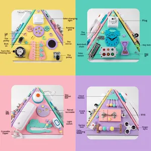 Wood <strong>Busy</strong> Board Montessori Early Education DIY Pyramid <strong>Box</strong> for Baby Infant Children - Product Image 5