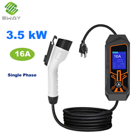 Chargeur de véhicule électrique de haute qualité 3,5 kW, chargeur EV portable de type 1, station de recharge pour voiture électrique, courant réglable 16A