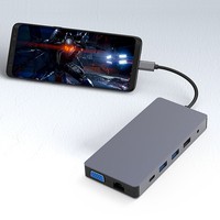 Station d'accueil USB-C 12-en-1 avec double sortie 4K, PD 100W, USB 3.0, Ethernet Gigabit 1000 Mbps, lecteurs SD/TF pour ordinateurs portables HP/Dell/Lenovo