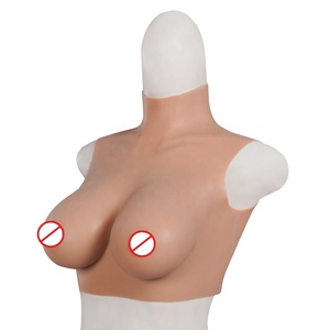 Silicone Breastplate B-G Cup High/<strong>Round</strong> Collar Silicone Breast Forms for Crossdresser Drag Queen - Product Image 4