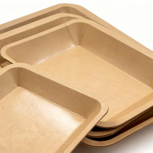 Impression de logo personnalisée Vente chaude Plateau à sushi jetable biodégradable en papier kraft brun de qualité alimentaire Plateau alimentaire en papier - Product Image 2