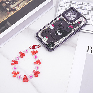 Nouvelle <span class=keywords><strong>coque</strong></span> de téléphone motif dessin animé mignon avec Bracelet fleur pour <span class=keywords><strong>iPhone</strong></span> 17 16 15 paillettes fantaisie couvertures mobiles pour dames en gros - Product Image 2