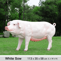 Sculpture de cochon en fibre de verre en stock, statue de cochonnet mignonne grandeur nature personnalisée pour la décoration de fermes, jardins, hôtels, centres commerciaux et ranchs