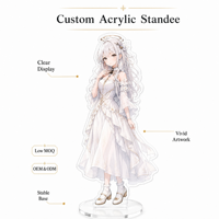 Standee Seni Akrilik dengan Alas Slot-In Berlapis Emas & Perak, Tersedia dalam Jumlah Kecil, Pencetakan HD UV & Offset untuk Dekorasi Ruang Game