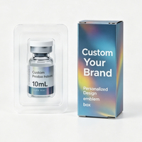 Boîte à flacon holographique personnalisée avec plateau en plastique pour le stockage et l'emballage de flacons de sérum peptidique de 3 ml pour les soins de la peau