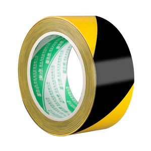 סרט נייר דבק הניתן להתאמה אישית רצפת pvc שחור צהוב חזק פסים שחור צהוב יחיד נייר דבק אקרילי סרט נייר דבק - Product Image 1