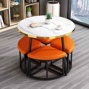 Set di Arredamento per Sala da <span class=keywords><strong>Pranzo</strong></span> GEDO Nordic Personalizzato con <span class=keywords><strong>Tavolo</strong></span> in Pietra Sinterizzata <span class=keywords><strong>Salvaspazio</strong></span> e 4 Sedie - Product Image 5