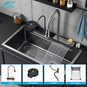 <span class=keywords><strong>Fregadero</strong></span> de Cocina de Acero Inoxidable 304 Nano Negro 100x50, <span class=keywords><strong>Fregadero</strong></span> Individual <span class=keywords><strong>Oculto</strong></span> con Tratamiento de Superficie de Acero Inoxidable para Cocina - Product Image 2