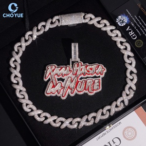 Custom Luxury Enamel Fully Moissanite Name <b>Pendant</b> <b>Solid</b> 925 Sterling Silver <b>Gold</b> Plated VVS Moissanite Iced Out Hip Hop Jewelry - Product Image 5
