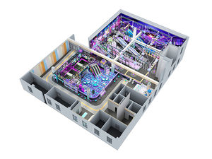 <span class=keywords><strong>Parque</strong></span> Infantil Interior Comercial con Temática de <span class=keywords><strong>Jungla</strong></span> y Castillo - Zona de Diversión Todo en Uno con Trampolín y Piscina de Pelotas - Product Image 1