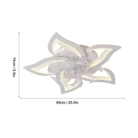 Ventilateur de plafond LED en acrylique et fer, style scandinave moderne, fleur, lumière nordique simple, lotus, montage encastré, vente en gros OEM